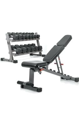 XMARK Heavy Duty 2 Tier Dumbbell Rack, Hex Dumbbell Set, FID